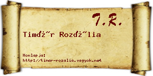Timár Rozália névjegykártya